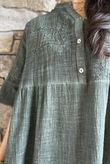 Loom & Thread Embroidered Tiered Smock Dress Washed Moss